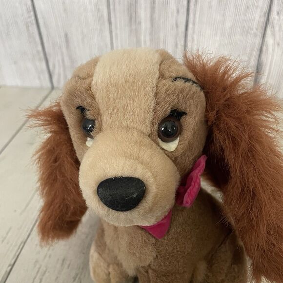 VTG 90's Disney Lady And The Tramp Plush Set Of 2 8" Tramp & 7" Lady Cute - Picture 14 of 16